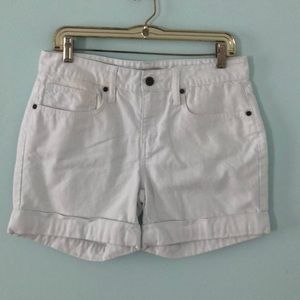 BCBGeneration Cuffed White Denim Shorts